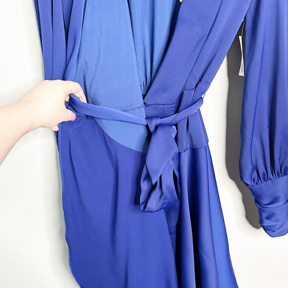 Alexia‎ Admor Phoebe Wrap Dress Lapis Blue Tie Belt women’s size 12 NEW with tag - Picture 9 of 15